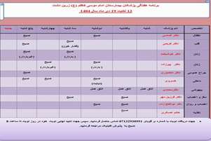 برنامه حضور متخصصان در کلینیک تخصصی بیمارستان امام موسی کاظم (ع) شهرستان زرین‌دشت 13الی 19دی ماه  1404